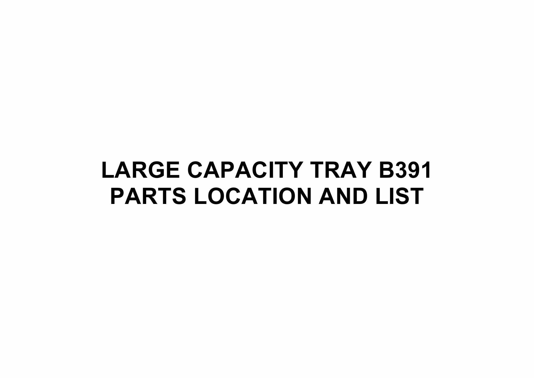 RICOH Options B391 LARGE-CAPACITY-TRAY Parts Catalog PDF download-1